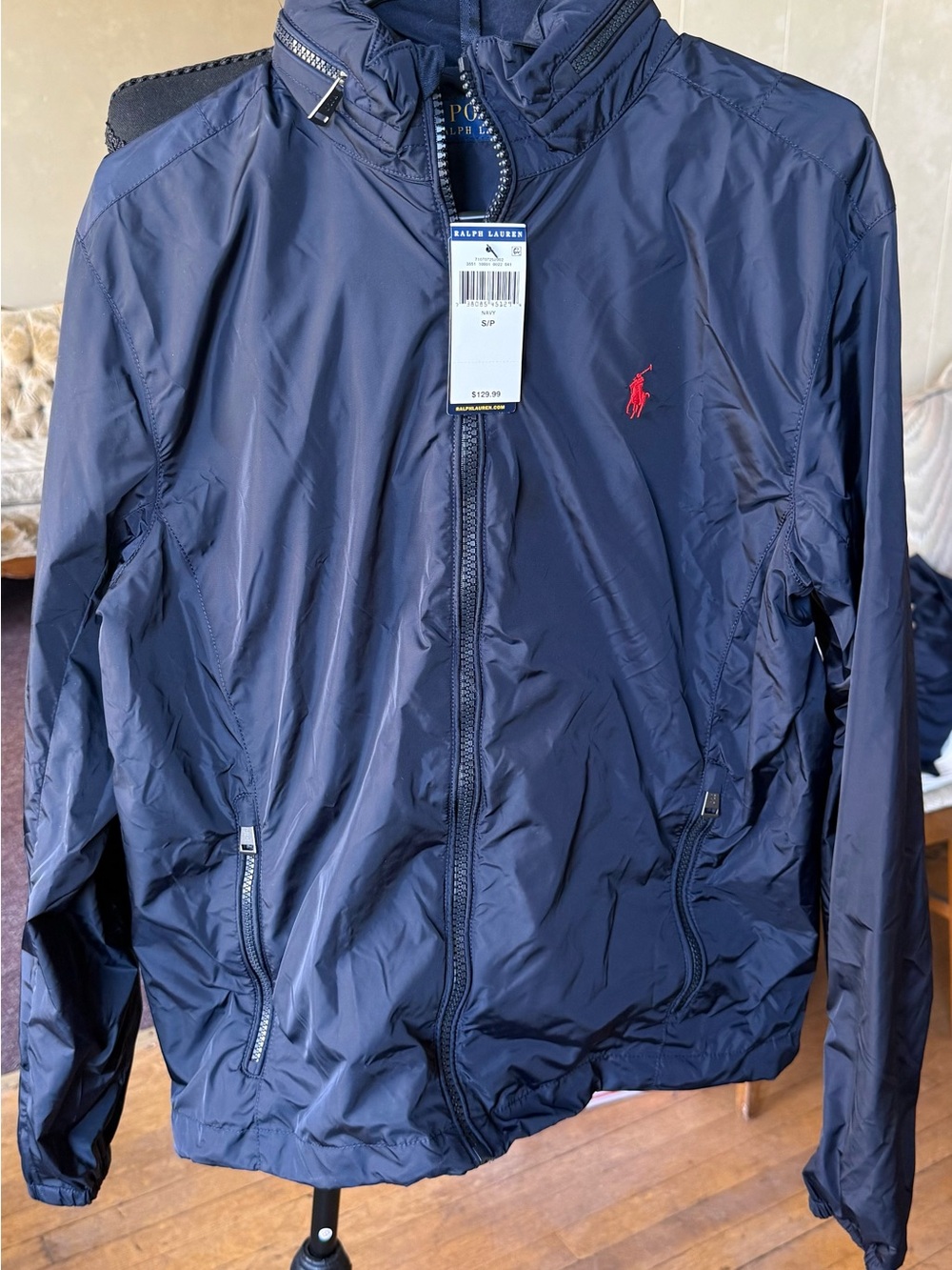 NWT Ralph Lauren Navy Windbreaker with Red Polo Logo